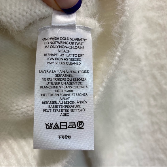 White Fuzzy Crop Sweater - Picture 5 of 6